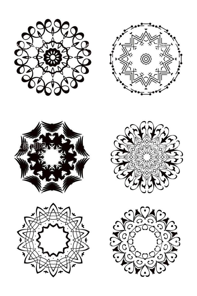 编号：41936710180219164205【酷图网】源文件下载-精美圆形花纹