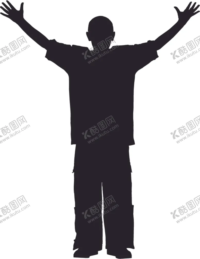 编号：49102903271640575716【酷图网】源文件下载-欢呼的人剪影