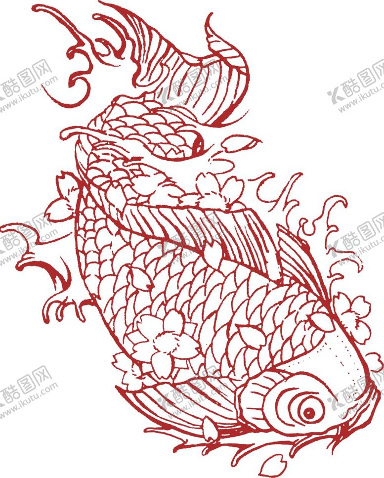 编号：81528211300630248470【酷图网】源文件下载-鲤鱼 锦鲤 窗花 传统 花纹