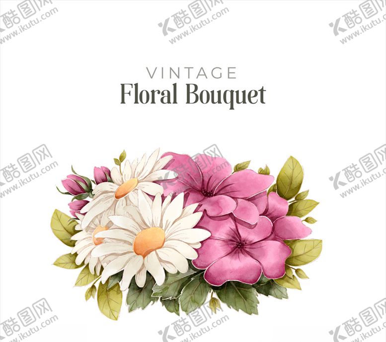 编号：48032610122122093912【酷图网】源文件下载-复古彩色花卉花束