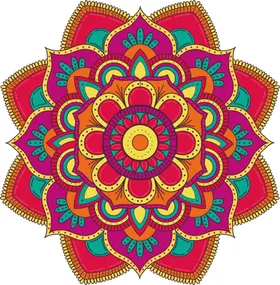 彩色复古花纹png透明底杂图案样式