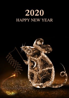 2020新年黑色海报