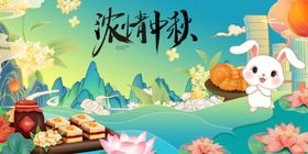 中秋玉兔贺岁祥瑞满人间
