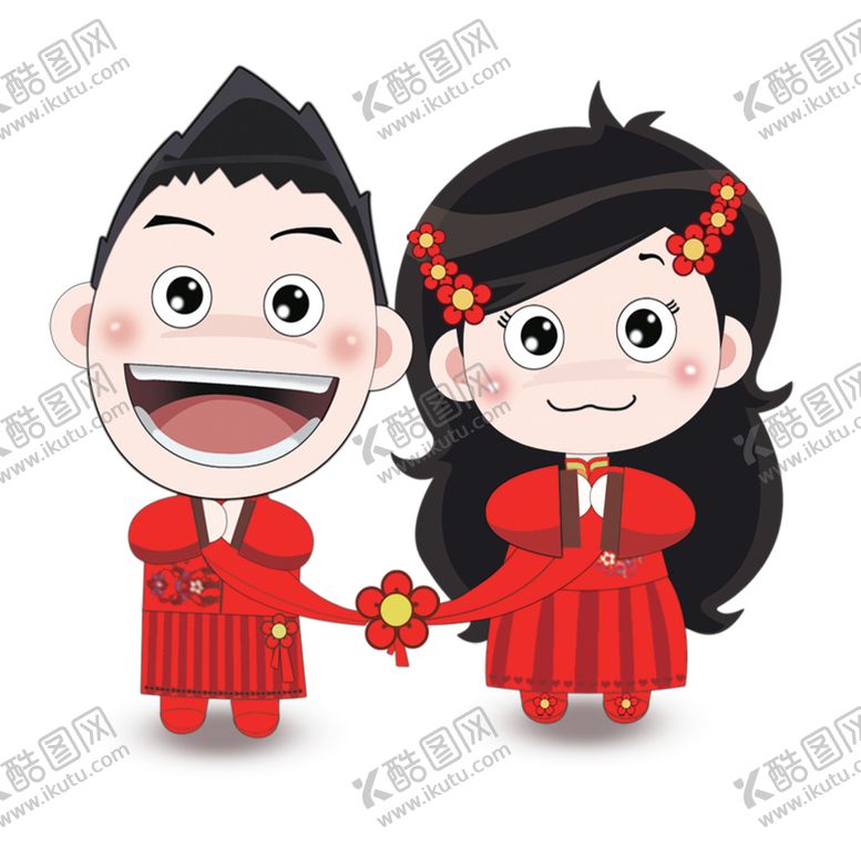 编号：25953504182033359905【酷图网】源文件下载-卡通新郎新娘PNG免扣素材