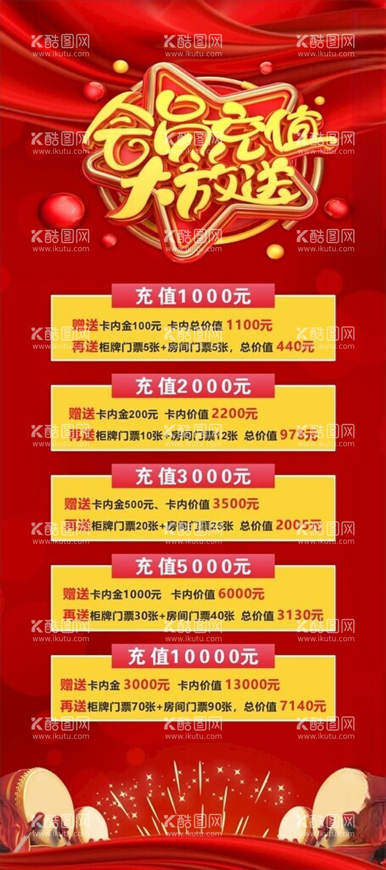 编号：48554212021627242989【酷图网】源文件下载-会员充值促销展架海报