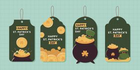 圣帕特里克节主题标签设计
