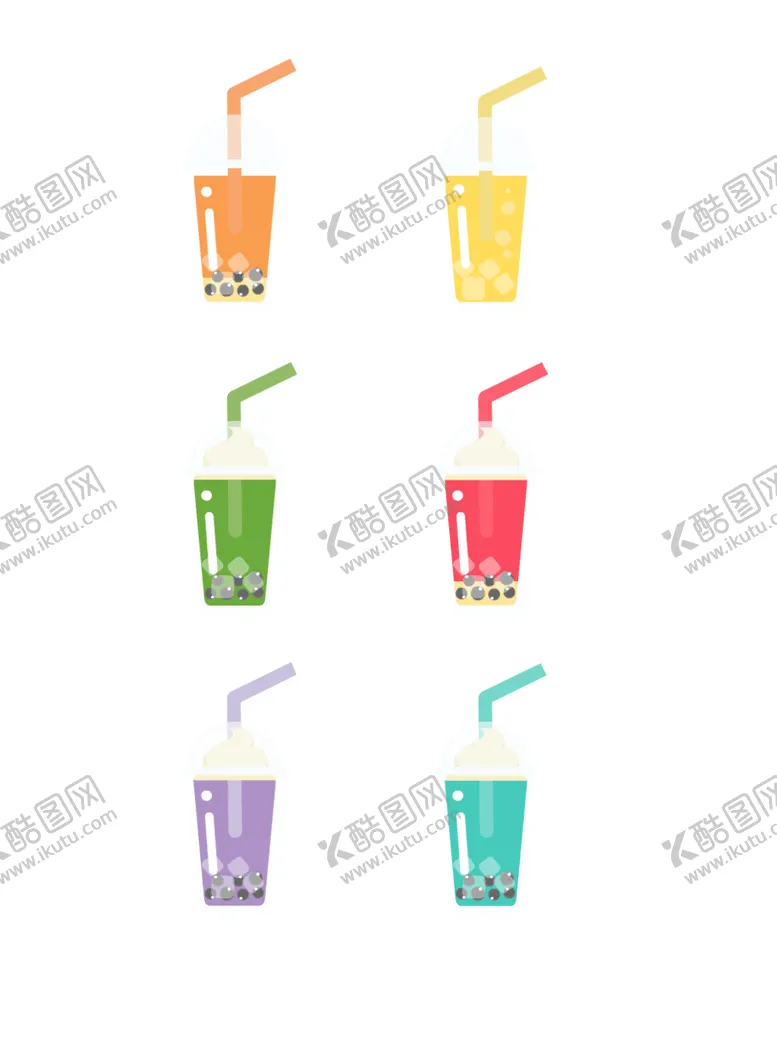 编号：56849801251117047722【酷图网】源文件下载-糖果系奶茶扁平化矢量甜美免抠