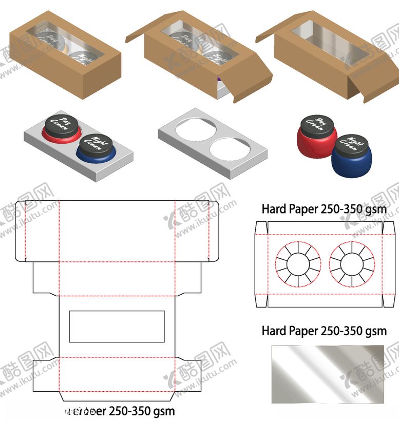 编号：63933009232229563190【酷图网】源文件下载-开天窗纸盒包装展开图