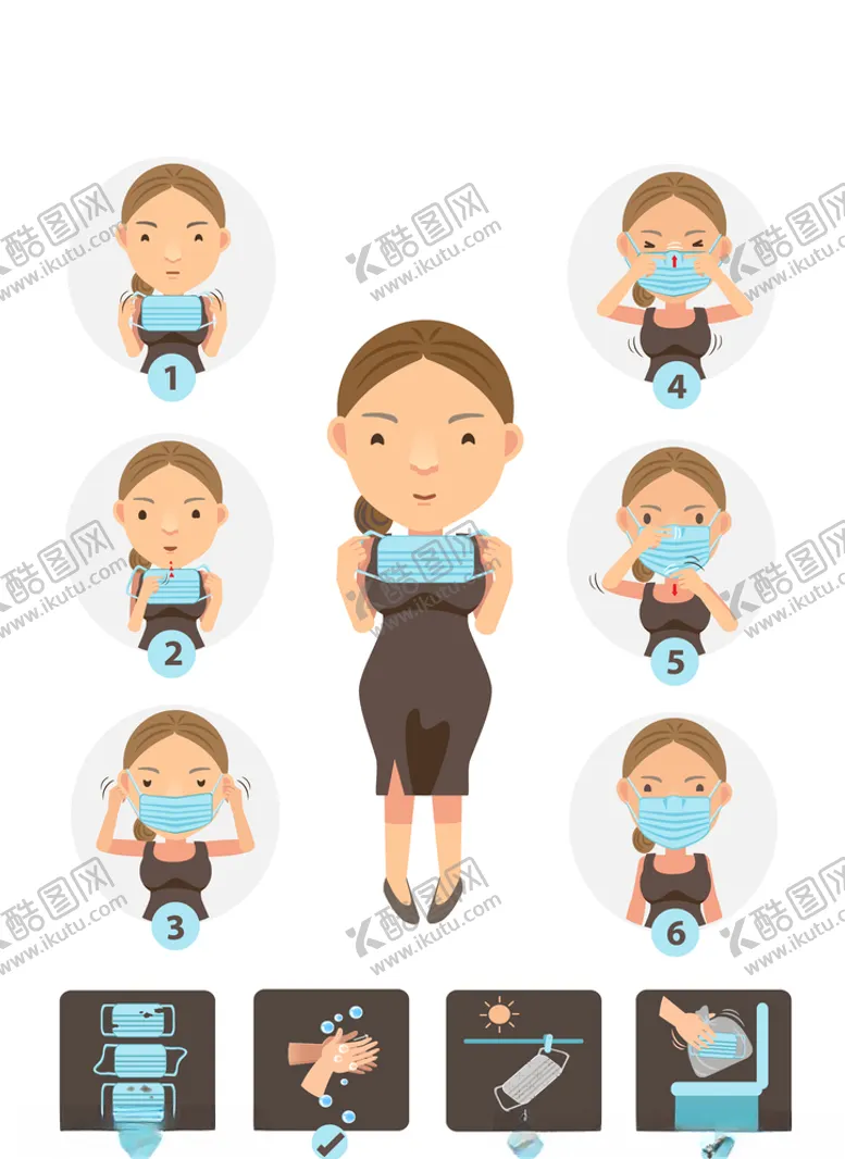 编号：56866405011149438290【酷图网】源文件下载-佩戴口罩示范