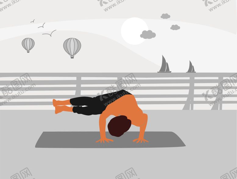 编号：19141310112353436790【酷图网】源文件下载-瑜伽运动插画