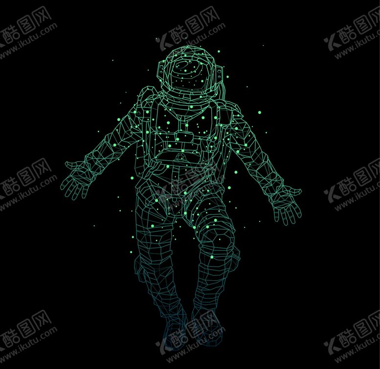 编号：78034910272028253527【酷图网】源文件下载-线稿宇航员太空星空