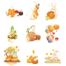 中秋元素插画集合