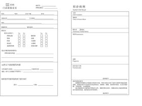 牙科门诊表