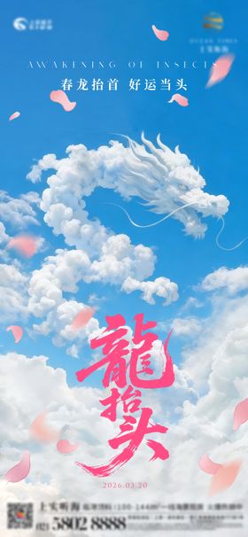 云朵龙抬头海报