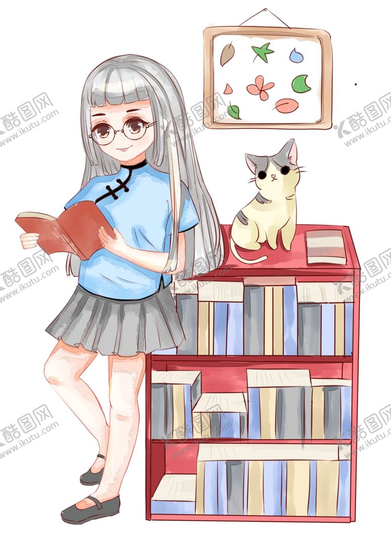 编号：52191610021617038875【酷图网】源文件下载-女孩和猫