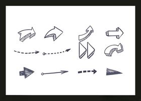 简约箭头图标方向矢量素材卡通