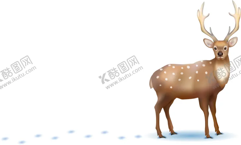 编号：35075301311738004039【酷图网】源文件下载-手绘可爱麋鹿