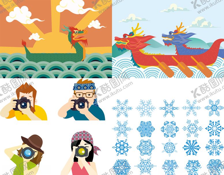 编号：50211109230827406101【酷图网】源文件下载-赛龙舟和摄影师图标