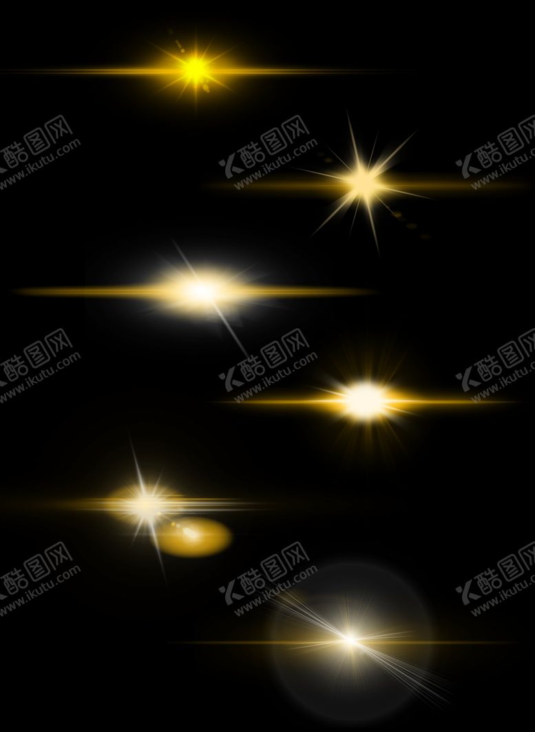 编号：27354310101842591209【酷图网】源文件下载-光效多色灯光光影元素