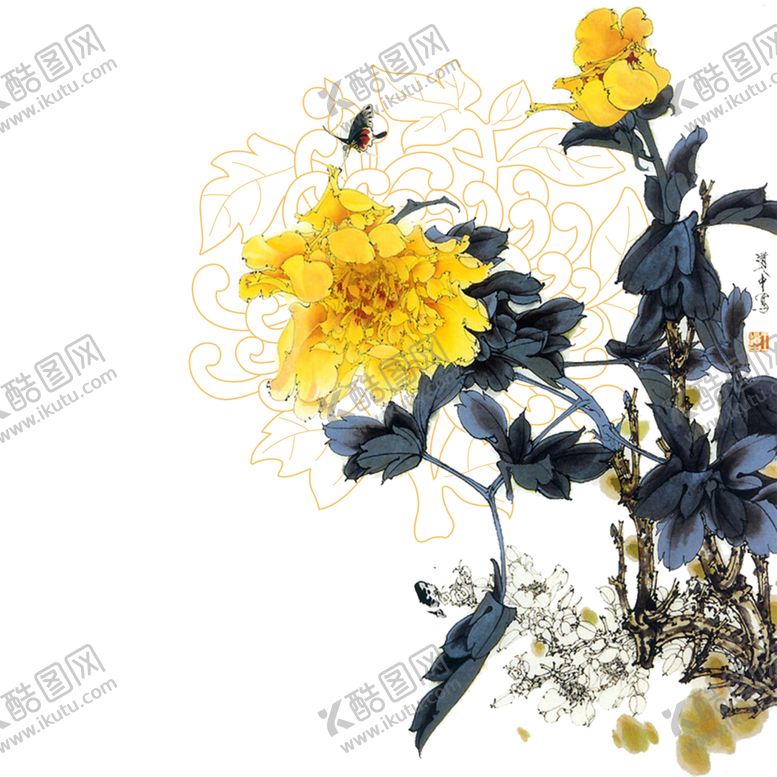 编号：25048407051031151832【酷图网】源文件下载-国画菊花