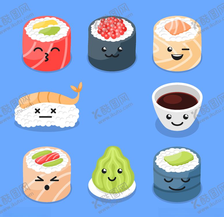 编号：56461410140407562431【酷图网】源文件下载-可爱寿司