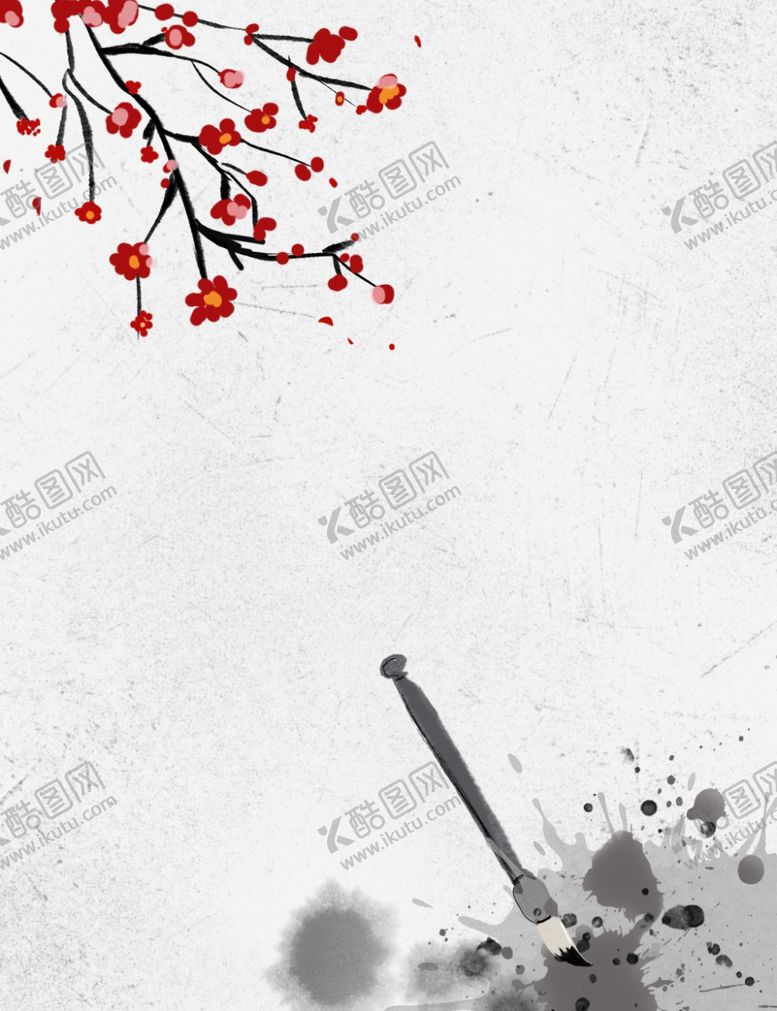 编号：60088107051629381787【酷图网】源文件下载-梅花水墨背景
