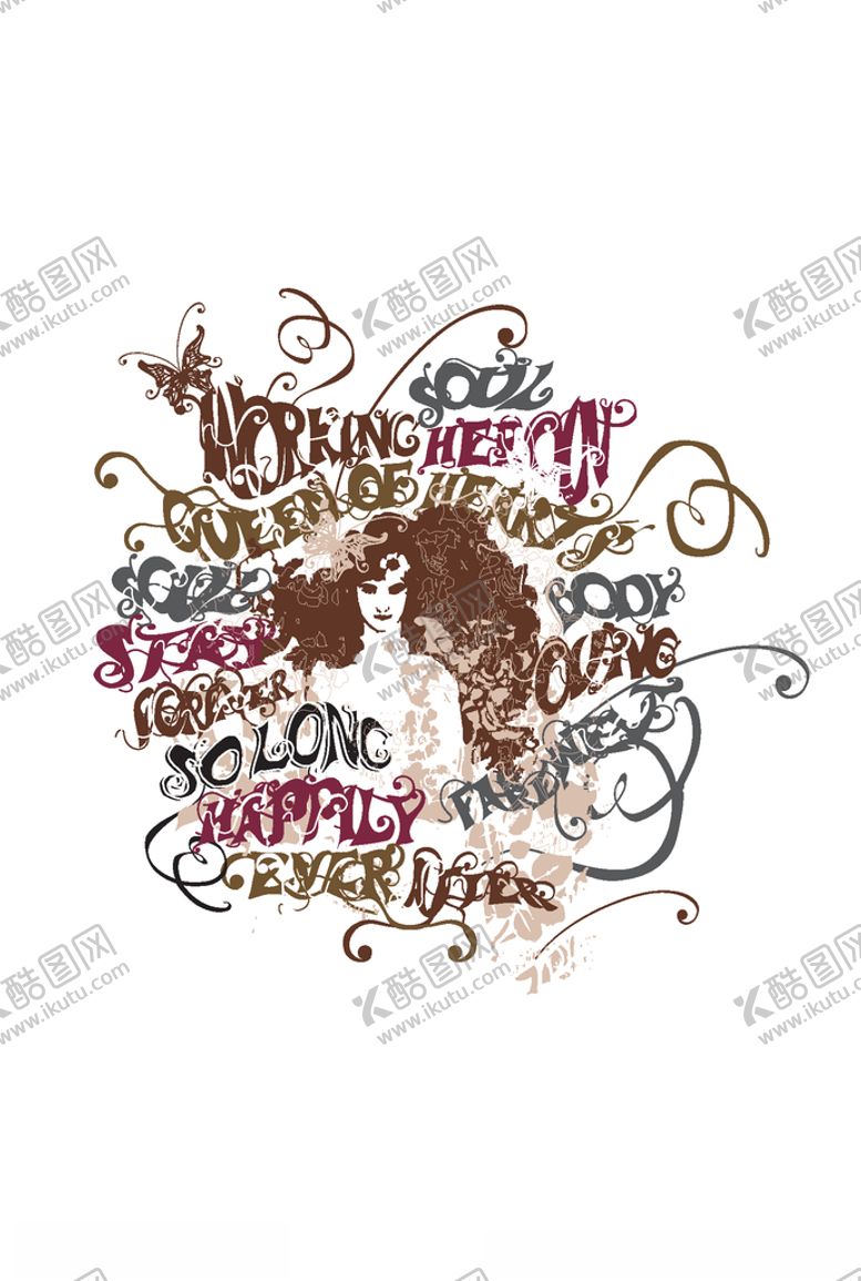 编号：82013910071232593463【酷图网】源文件下载-女装人物印花