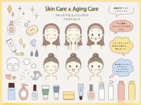护肤与抗衰护理元素集合