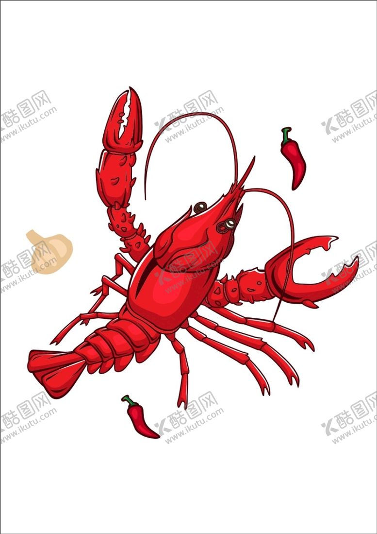 编号：52436501201355561099【酷图网】源文件下载-小龙虾矢量图