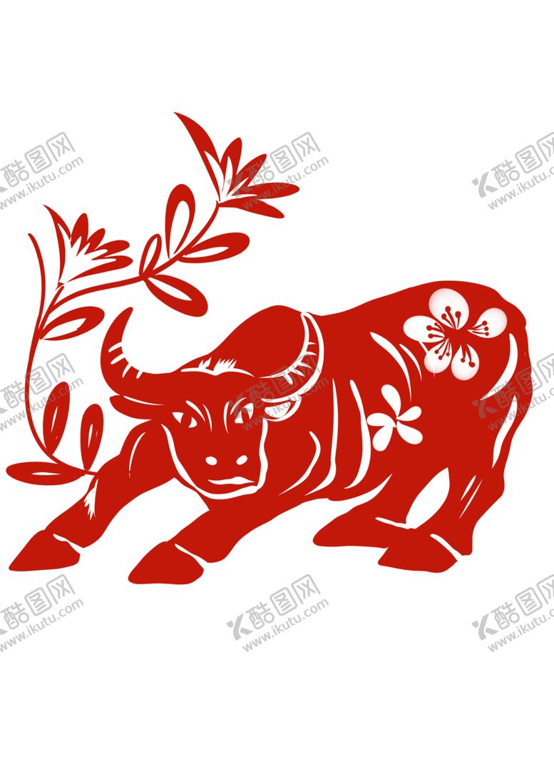 编号：80330201270409208566【酷图网】源文件下载-牛剪纸