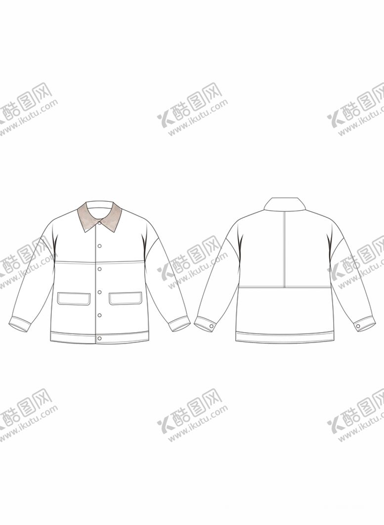 编号：57211310031601081047【酷图网】源文件下载-童装秋冬翻领衬衫廓形分割棉衣