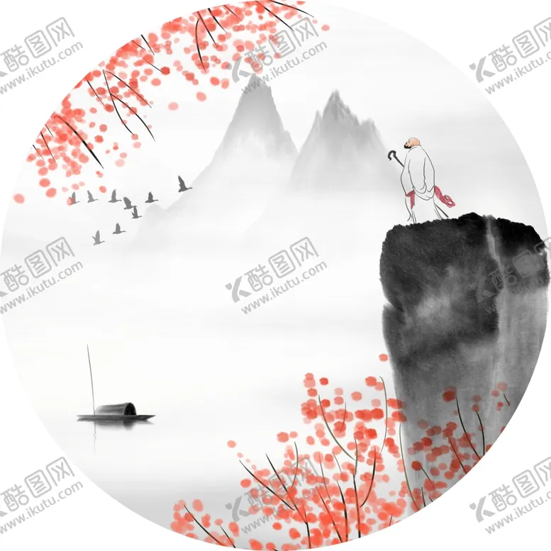 编号：68881404091324216951【酷图网】源文件下载-新中式圆形装饰画