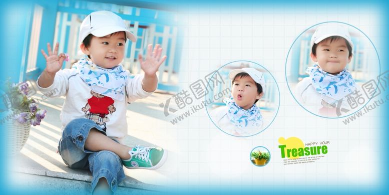 编号：73954910281404507741【酷图网】源文件下载-糖水BAB儿童周岁影楼相册模板