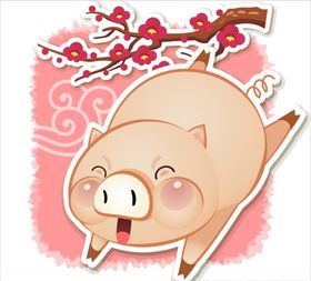矢量金猪宝宝