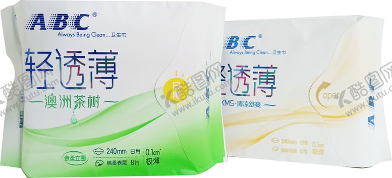 编号：35157002070020387256【酷图网】源文件下载-免扣 ABC轻透薄卫生巾