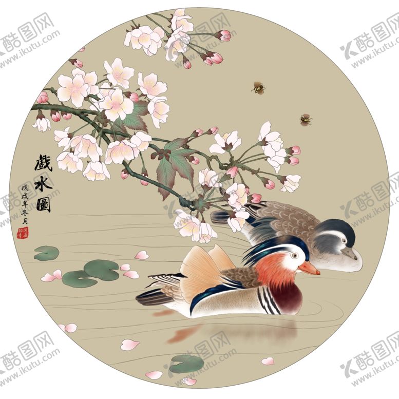 编号：81907807031652266186【酷图网】源文件下载-手绘工笔花鸟