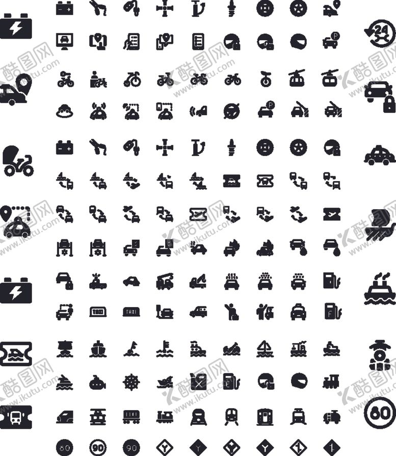 编号：14408809190938547871【酷图网】源文件下载-日常交通工具图标