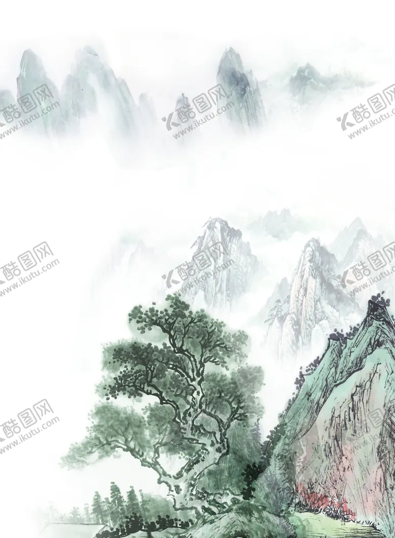 编号：83477506251022513378【酷图网】源文件下载-古风水墨山水