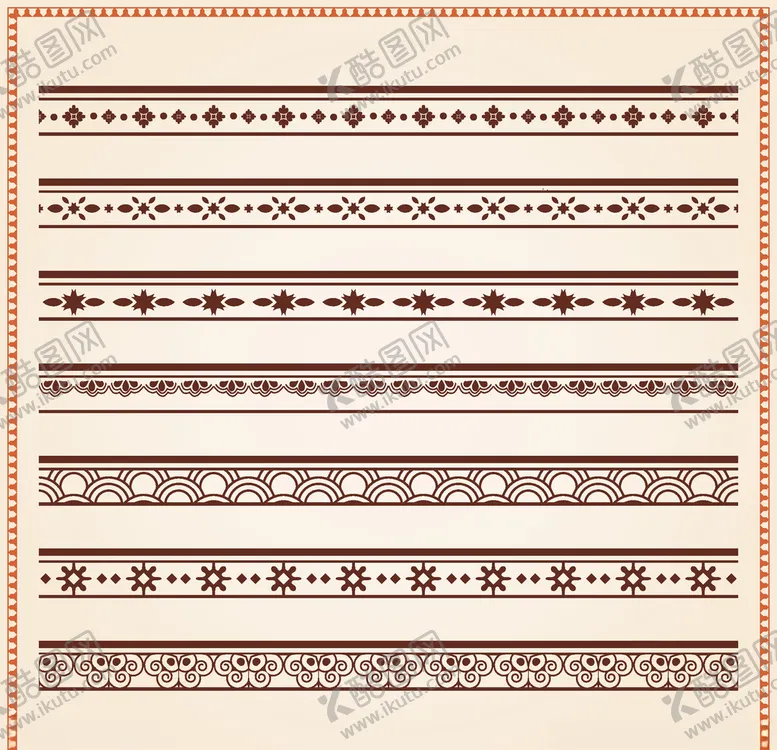 编号：12871309291710152300【酷图网】源文件下载-矢量复古花纹边框