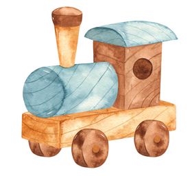 儿童玩具水彩插画