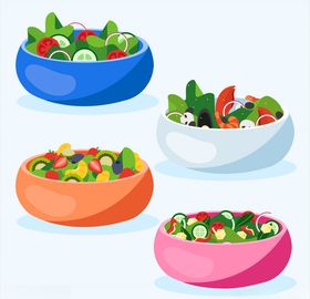 矢量厨房蔬菜食品素材宣传单简笔画肉拼盘