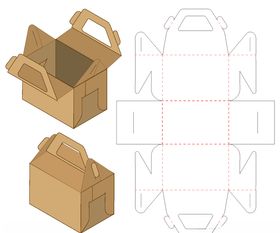 复杂多重锁扣手提式纸盒包装