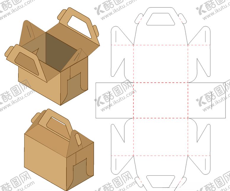 编号：46795410281640174165【酷图网】源文件下载-复杂多重锁扣手提式纸盒包装
