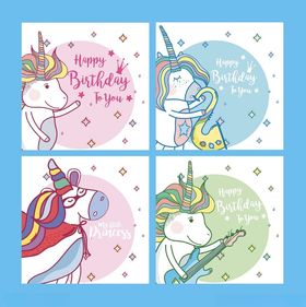 独角兽生日贺卡设计图案