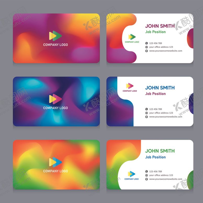 编号：40694711021517342081【酷图网】源文件下载-多彩视频主题名片设计