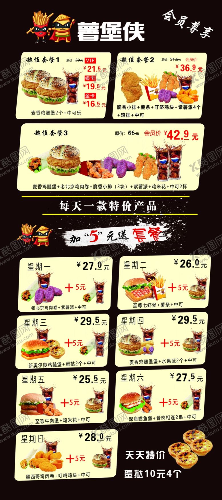 编号：90828106172320153730【酷图网】源文件下载-薯堡侠汉堡元旦海报活动