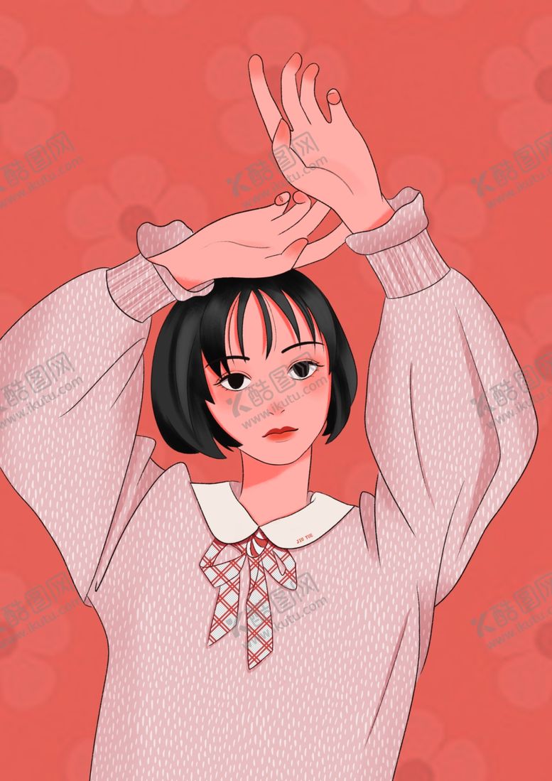编号：95290903251740433025【酷图网】源文件下载-美女手绘插画