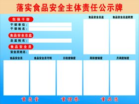 食品安全责任公示牌