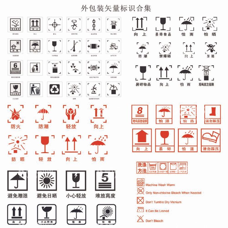 编号：36661112020432236910【酷图网】源文件下载-纸箱包装用图标