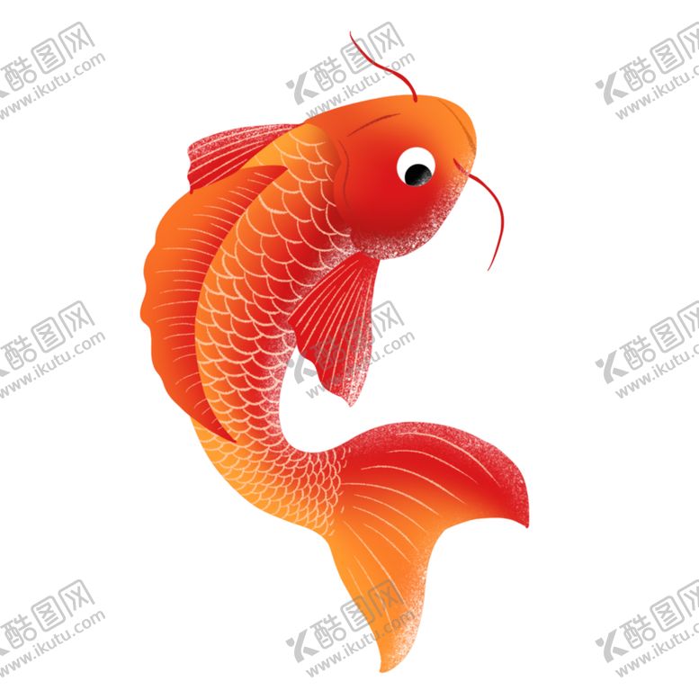 编号：34028705181103285673【酷图网】源文件下载-中国风红色锦鲤_元素